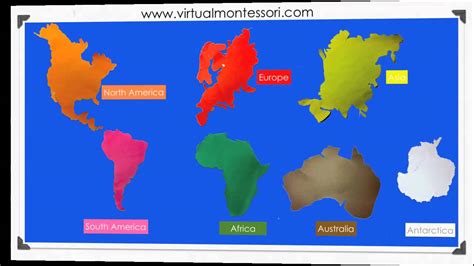 Montessori Inspired Geography The 7 Continents With Music2 Youtube