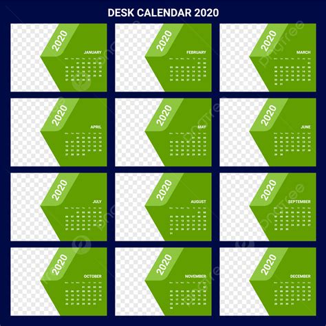 Kalender 2020 Perencana Template Vektor Kalender Tahun Baru Dengan Gaya