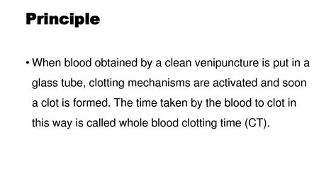 Solution Whole Blood Clotting Time Notes Studypool