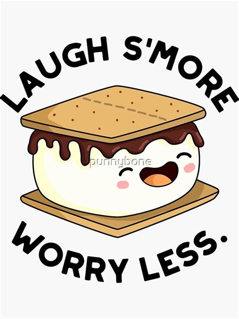 Laugh Smore Food Pun Sticker By Punnybone Funny Food Puns Cute Food