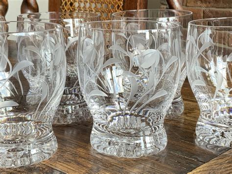 Antiques Atlas Six Stuart Crystal Etched Whiskey Water Tumblers