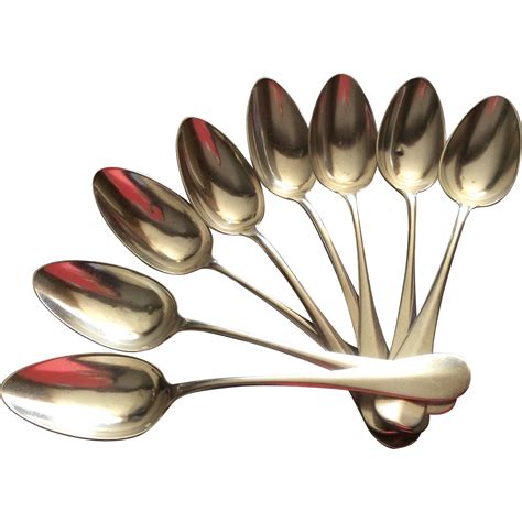 Christofle silver plated soup spoons, set of 8 from luxuryfrenchcollection on Ruby Lane
