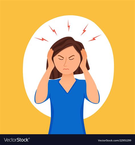 Young Woman Having Headache Cartoon Royalty Free Vector