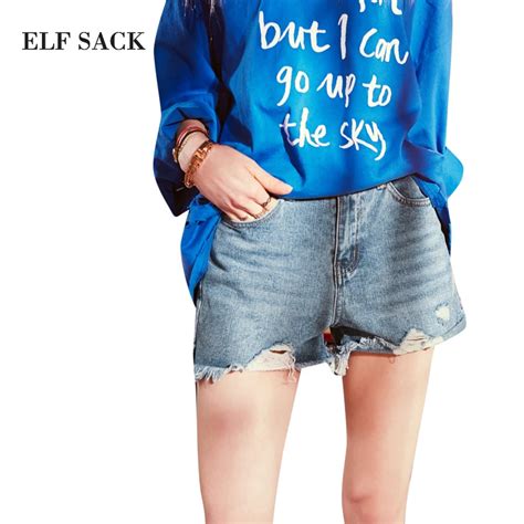 Buy Elf Sack 2018 Summer Vintage Ripped Hole Fringe
