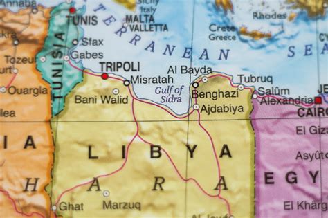 Peta Negara Libya Foto Stok Unduh Gambar Sekarang Afrika Close Up
