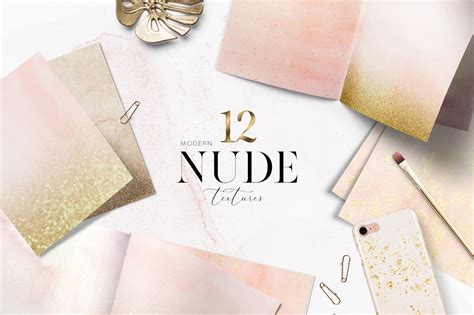 Nude Textures Nude Gold Foil DigitalD Gráfico Por CutePix Creative