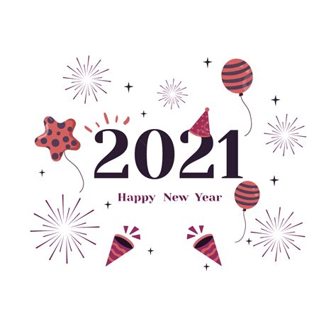 New Year Fireworks Vector Hd Images 2021 New Year Red Firework