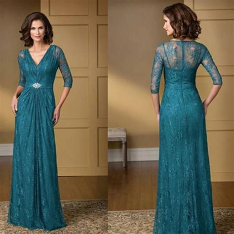 Turquoise Lace Mother Of The Bride Groom Dresses 2016 See Though Long