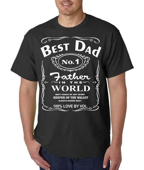 Best Dad Whiskey Label T Shirt Awesome Fathers Day T Tee Beer