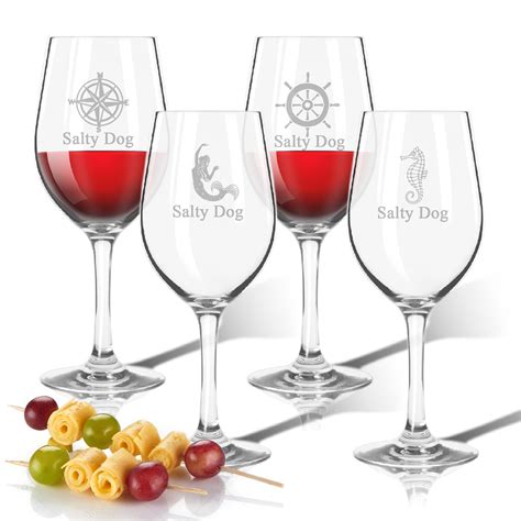 Nautical Outdoor Acrylic Wine Glasses Set Of 4