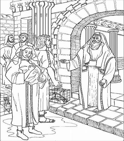 Jesus Coloring Bible Simeon Temple Presentation Pages