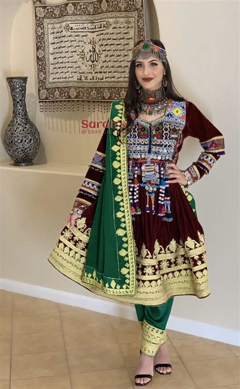 Afghan Velvet Kuchi Dress With Charma Dozi Pakistani Fashion Casual