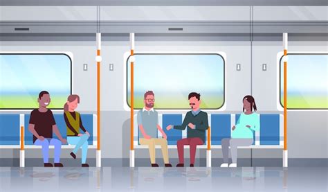 Free Vector Subway Underground People Cartoon Composition