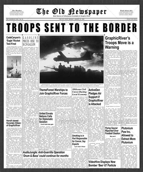 Newspaper Front Page Example