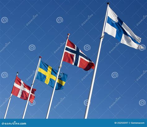 Scandinavian Flags Stock Image Image Of Nordic North 25255597