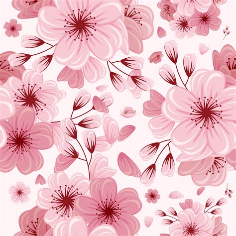 Cherry Blossom Seamless Pattern 5289648 Vector Art At Vecteezy
