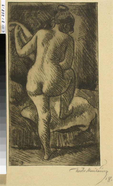 Kosti Meriläinen Malliharjoitelma alaston nainen selästäpäin 1918