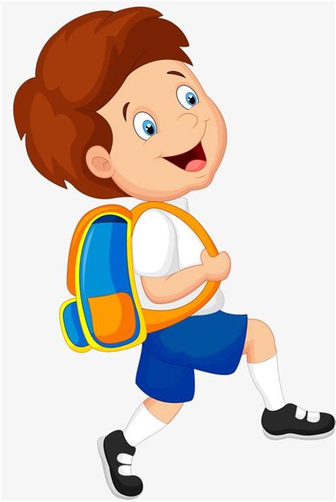 Boy Carrying A Bag Bag Clipart Boy Clipart School Bag Png