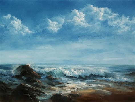 Storm Clouds And Crashing Waves Oil Painting By Kevin Hill Watch Short