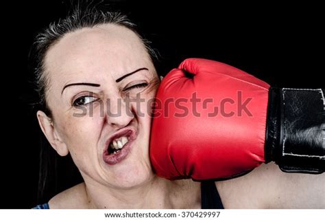 female boxer getting hit face by stock fotografie 370429997 shutterstock