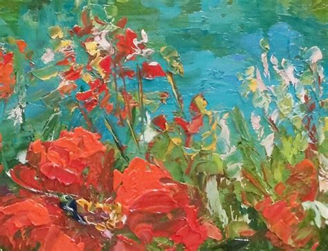 Poppies Oil Painting On Canvas Original Landscape Painting A Etsy