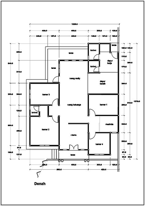 Denah Rumah Minimalis Satu Lantai Luas 144m2 1000 Inspirasi Desain