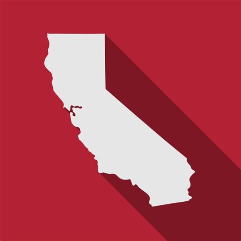 California State Map With Long Shadow 3573221 Vector Art At Vecteezy
