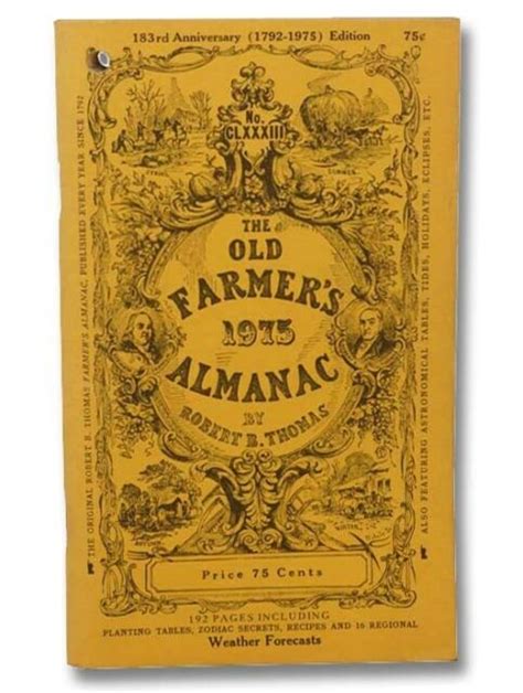 The Old Farmers Almanac 183rd Anniversary 1792 1975 Edition No