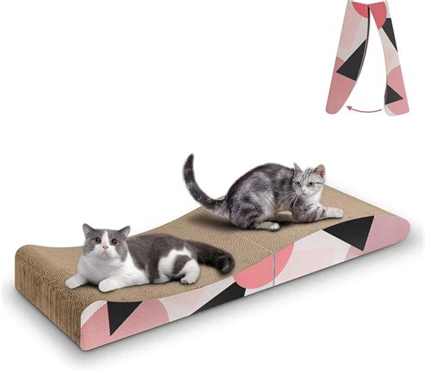 Comsaf Wave Curved Cat Scratching Pad Foldable Cat Scratcher Cardboard