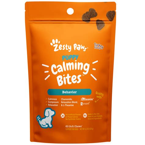 Zesty Paws Calming Puppy Bites, Stress Relief for Dogs, 60 Count