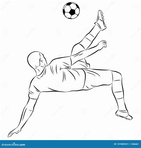 Illustration Of Soccer Player Vector Draw Stock Vector Illustration