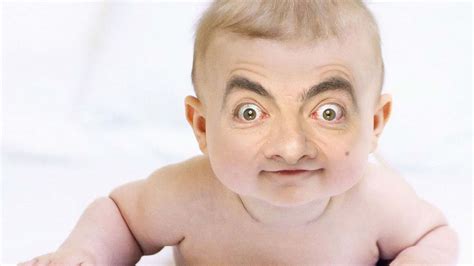 Download Weird Edit Mr Bean On Babys Face Picture