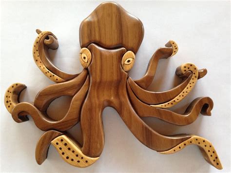 Wood Intarsia Octopus Intarsia Wood Intarsia Wood