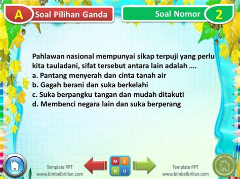 Power Point Ppt Soal Kelas 4 Sd Tema 5 Subtema 3 Sikap Kepahlawanan