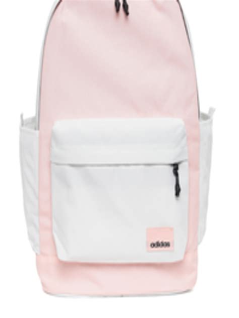 Buy Adidas Men Peach Coloured And White Colourblocked Backpack