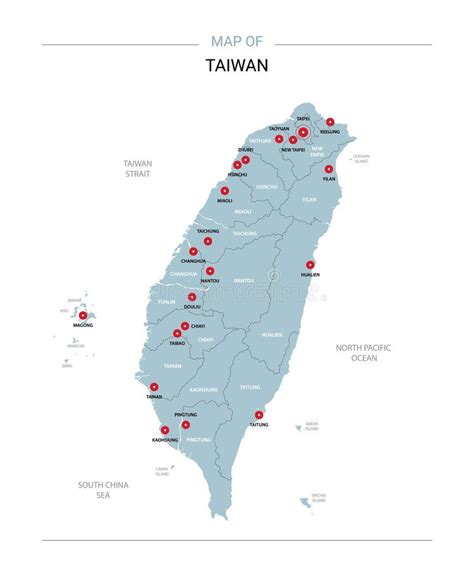 Mapa De Taiw N Con Ciudades Ilustraci N Del Vector Ilustraci N De Geom Trico Punteado
