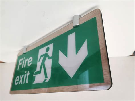 Suspended Acrylic Fire Exit Signs Bs Steve Marsh Design