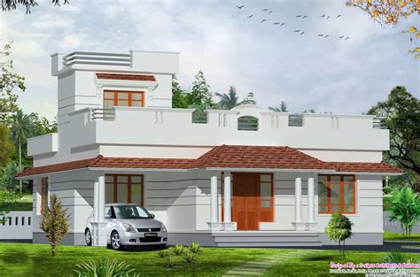 Single Floor House Front Design Kerala Style Kerala Style 2bhk Budget