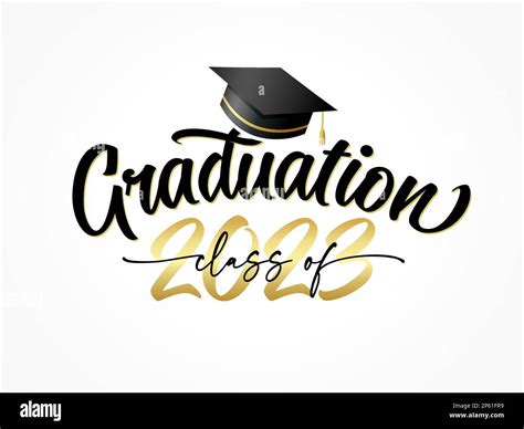 Graduation Class Of 2023 With Square Academic Cap 2023 Congratulation