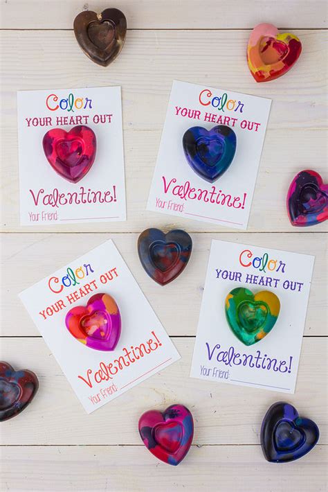 Handmade Valentines Heart Shaped Crayons Cards Pictures Photos And