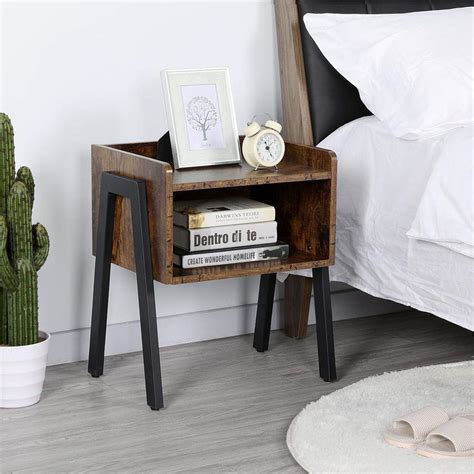 Yaheetech Set Of 2 Bedside Table Industrial Nightstand Stackable End