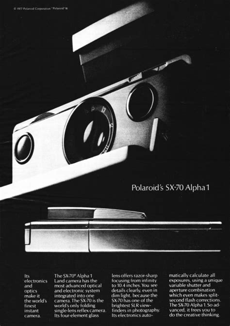 1977 Advertisement For Polaroid Sx 70 Alpha 1 Polaroid Instant Camera