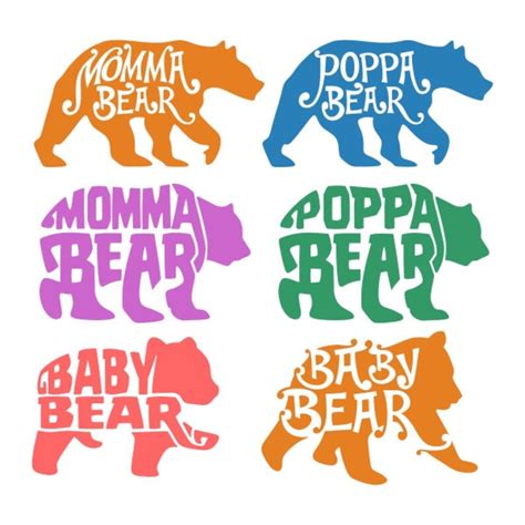 Momma Bear Poppa Baby Cuttable Design Png Dxf Svg And Eps File Etsy