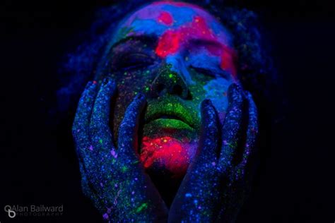 Black Light And Uv Paint Body Painting Photoshoot • Bailward Photography