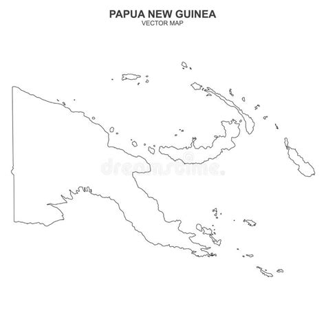 Political Map Of Papua New Guinea Isolated On White Background Stock