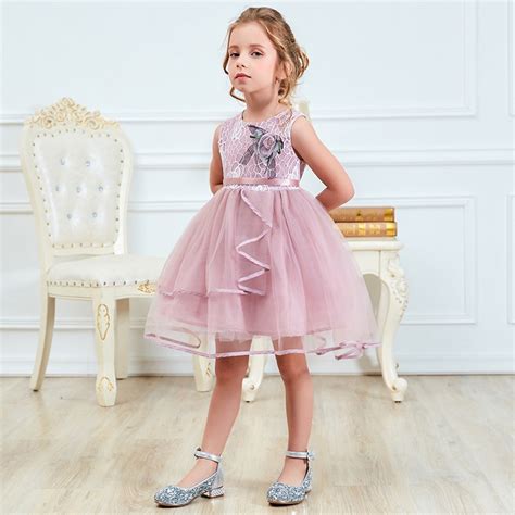 Dresses For Girls Flower Lace Kids Clothes Tutu Children