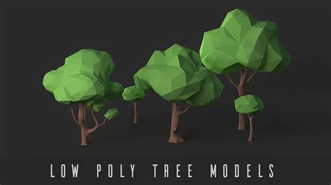 3d Model Low Poly Tree Pack Vr Ar Low Poly Cgtrader