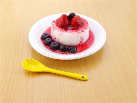 Milk Pudding With Fruit Salad Stock Image Image Of Bowl Tofu 48055771