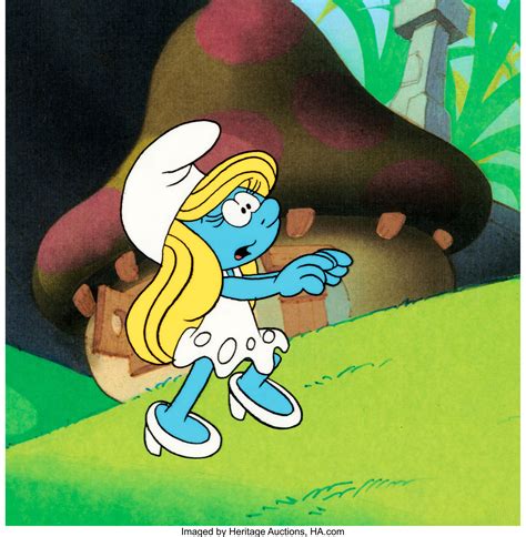 Smurfs Smurfette Production Cel Hanna Barbera 1981 Animation
