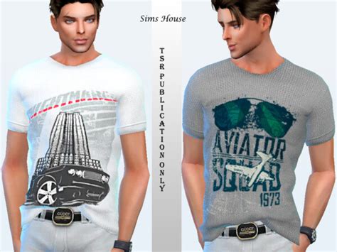 Mens T Shirt With Car Print By Sims House From Tsr • Sims 4 Downloads